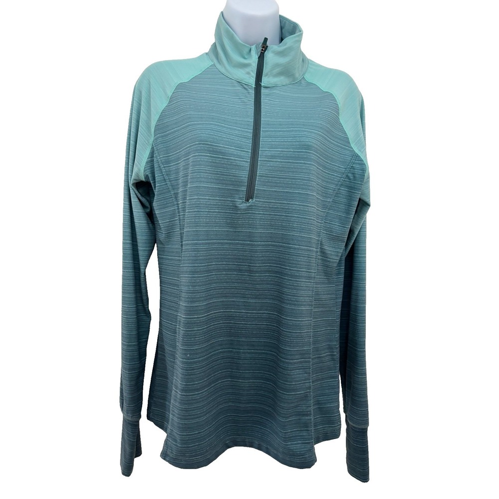 Stoic Jacket Half-Zip Womens Medium Green Ombre William III Hiking Gorp Earthy